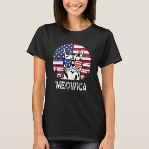 Meowica Patriotic Kitty Cat - Cat Us Flag Proud To T-Shirt
