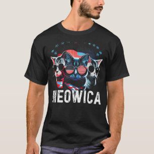 Meowica Patriotic Three Cats 4th of July Kids Amer T-Shirt