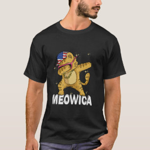 Meowica  Pet Cat 4th Of July Patriotic American Pr T-Shirt