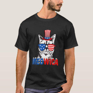 Meowica  Pet Cat 4th Of July Patriotic American Pr T-Shirt