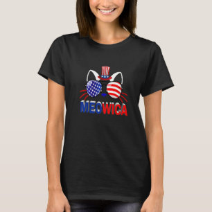 Meowica Pet Cat 4th Of July Patriotic American Pr T-Shirt