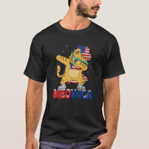 Meowica  Pet Cat 4th Of July Patriotic American Pr T-Shirt