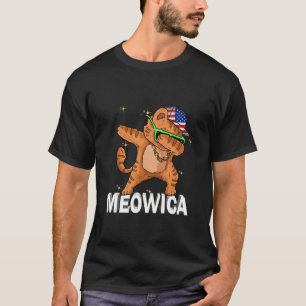 Meowica  Pet Cat 4th Of July Patriotic American Pr T-Shirt