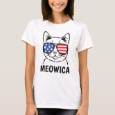 Meowica American Flag Cat 4th Of July Kids T-Shirt – Patriotic Toddler & Infant Tee - View #3