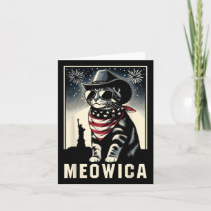 Meowica Usa merica Cat 4th Of July Funny Patriotic Card