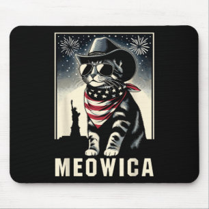 Meowica Usa merica Cat 4th Of July Funny Patriotic Mouse Mat