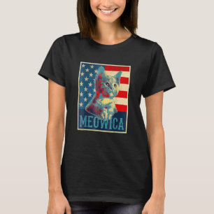 Meowica Vintage Style 4th Of July  Kitty Cat T-Shirt