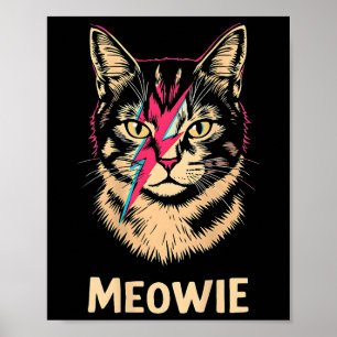 Meowie Cat Rock Music Concert Band Design On Back Poster