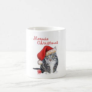 Meowie Christmas Tabby Cat Coffee Mug