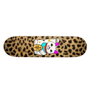 MEOWIES LUCKY CAT MANEKI NEKO LEOPARD SKATEBOARD