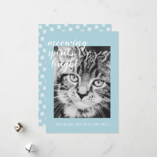 Meowing Spirits Bright Your Cat Photo Holiday