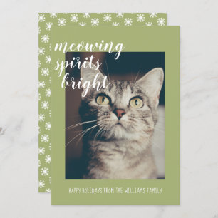 Meowing Spirits Bright Your Cat Photo Holiday