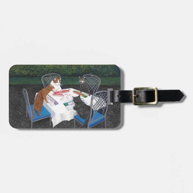 Meowjongg Luggage Tag (Front Horizontal)
