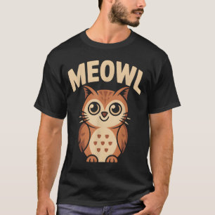 Meowl Cat Owl Hybrid Funny Meme Brain Rot Gen Alph T-Shirt