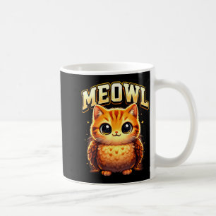 Meowl Funny Meow Cat Owl Brainrot Meme Teen Kids Coffee Mug