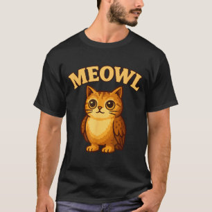 Meowl - Funny Meow Cat Owl Brainrot Meme Teen Kids T-Shirt