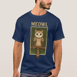 Meowl Funny Meow Cat Owl Brainrot Memeeen Gaming r T-Shirt