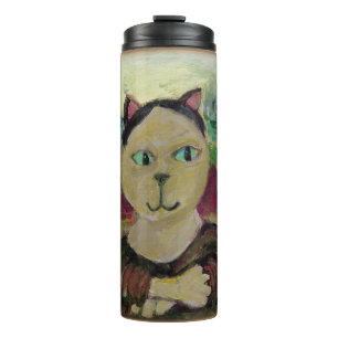 Meowna Mona Lisa Epic Cat Classic Painted Art Thermal Tumbler
