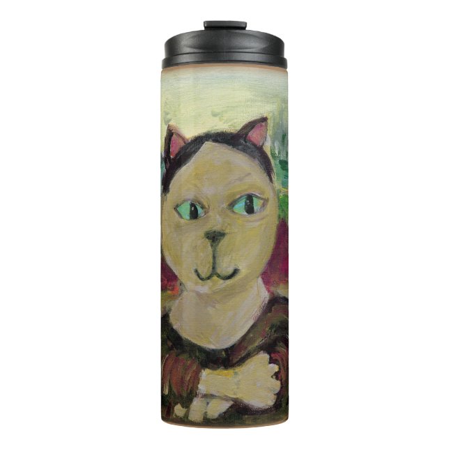 Meowna Mona Lisa Epic Cat Classic Painted Art Thermal Tumbler (Front)