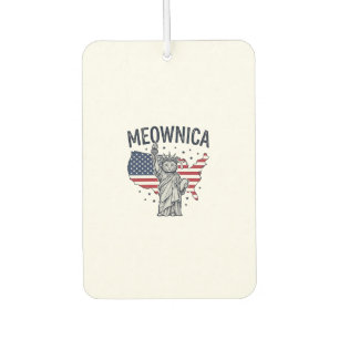 Meownica Patriotic Cat Vintage Vector Design_1 Car Air Freshener