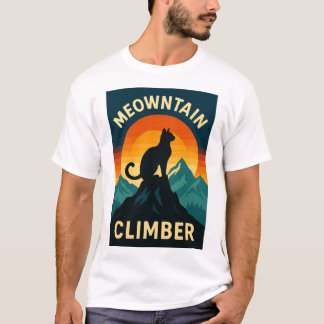 Meowntain Climber Cat T-Shirt – Retro Adventure