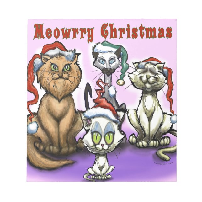 Meowrry Christmas Cats Notepad (Front)