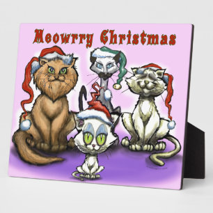 Meowrry Christmas Cats Plaque