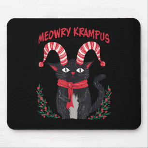 Meowry Krampus Funny Krampus Is Coming To Town Cat Mouse Mat