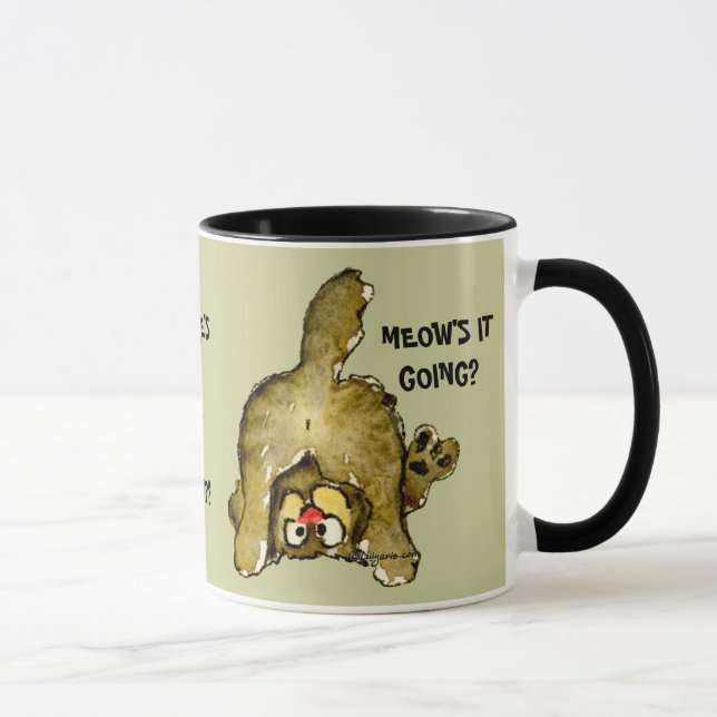 Meows it Going? Cartoon Cat Mug (Right)