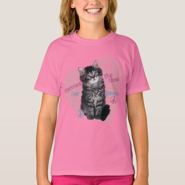 Meows The Time For Peace T-Shirt (Front)