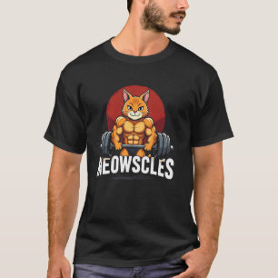 Meowscle Gym Workout Cat Pun Fitness T-Shirt