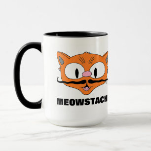 MEOWSTACHE Funny Mustache Cat Señor Gato Mug