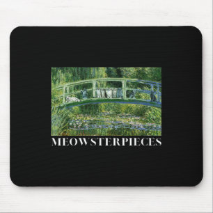 Meowsterpieces Antique Oil Painting Funny Cat Love Mouse Mat