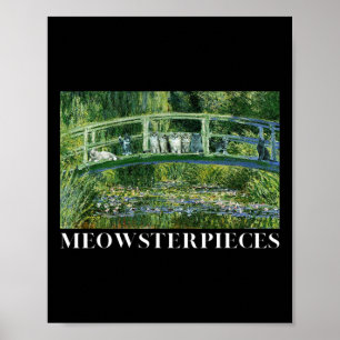 Meowsterpieces Antique Oil Painting Funny Cat Love Poster