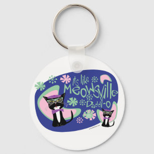 Meowsville Daddy-O Beatnik Kitty Key Ring