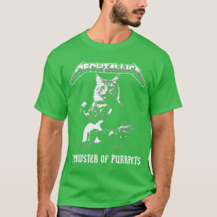 Meowtallica Meowster Of Purrpets Funny Rock Music T-Shirt