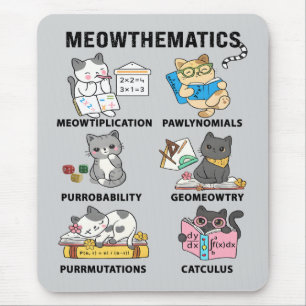 Meowthematics Funny Math Cat Puns For Math Lovers Mouse Mat
