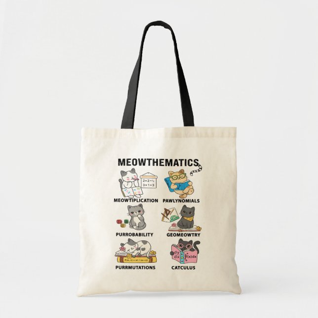 Meowthematics Funny Math Cat Puns For Math Lovers Tote Bag (Front)