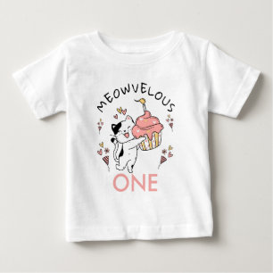 Meowvelous One Cat theme 1st Birthday Baby T-Shirt