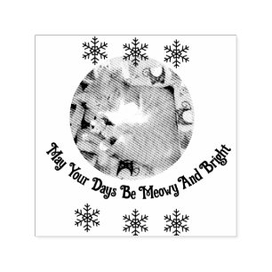 Meowy And Bright , Cat Photo , Self-inking Stamp