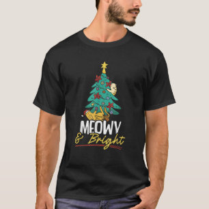Meowy And Bright Christmas Day Cat Lover Kitty Meo T-Shirt