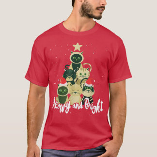 Meowy And Bright Christmas Tree Catmas Cute Cats X T-Shirt