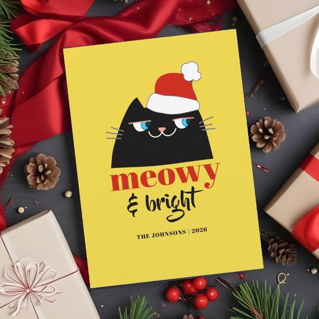 Meowy and Bright Funny Cat Christmas Holiday Card (Creator Uploaded)