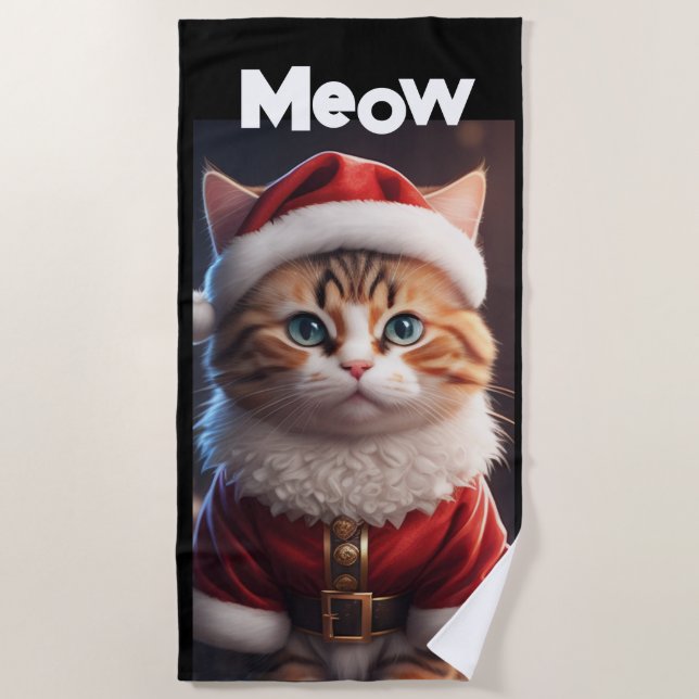  Meowy  Beach Towel (Front)