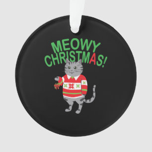 Meowy Cat Christmas Ornament