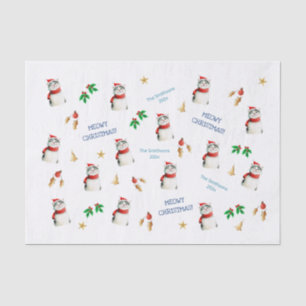 Meowy Cat Cute Personalised Christmas Tissue Paper