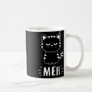 Meowy Cat Lovers Women Girls Meh Cat - Funny Cat Coffee Mug