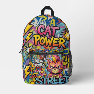 Meowy Cat Power Backpack - Street Life Cat Gift