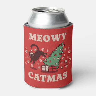 Meowy Catmas Can Cooler