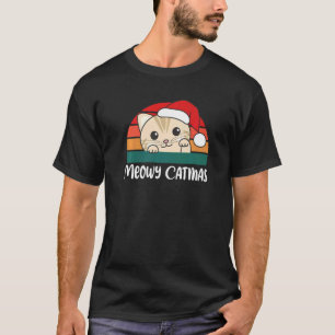 Meowy Catmas  Cat Christmas Cat Pun T-Shirt